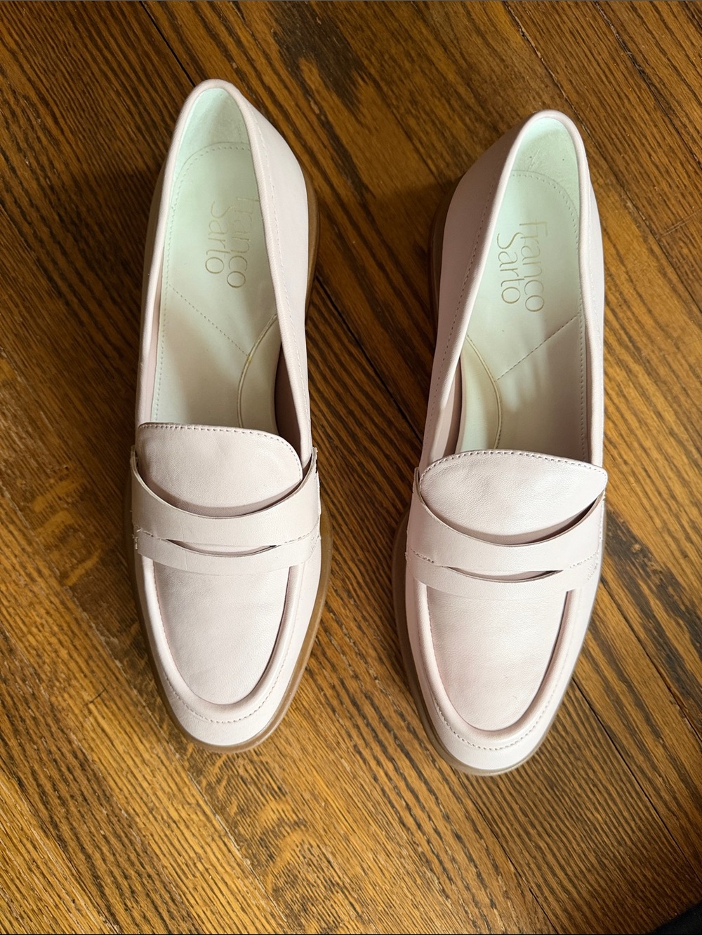 Franco Sarto Blush Leather Penny Loafers 9.5 NEW in box